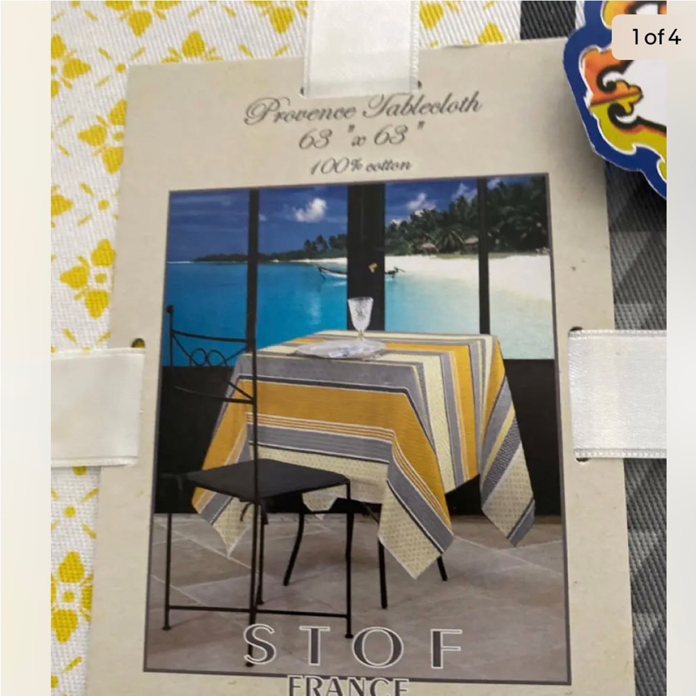 STOF France Provence Tablecloth 63" x 63" Laura Lancelle Villa Capri NWT